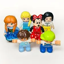 Duplo Figures, Mixed Lot of 6 Figure Pieces Minifigures Frozen Mini Mouse Etc