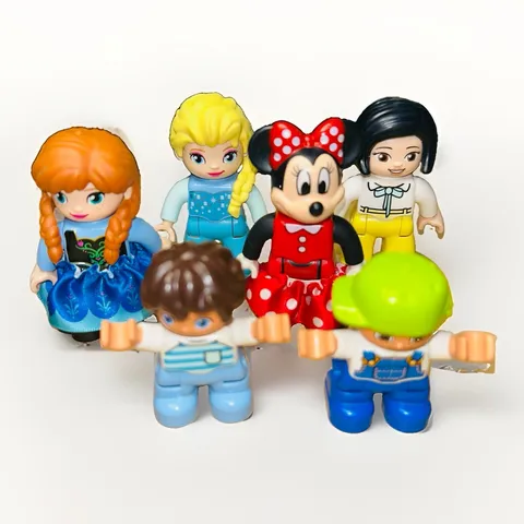 Duplo Figures, Mixed Lot of 6 Figure Pieces Minifigures Frozen Mini Mouse Etc