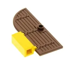 1x LEGO Door Tile 1x3x6 Brown Gate Wing Frame 1x1x2 Yellow 3581 2554
