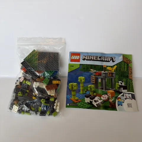 LEGO Minecraft: The Panda Nursery (21158) Used Complete Set w/Instruction NO BOX