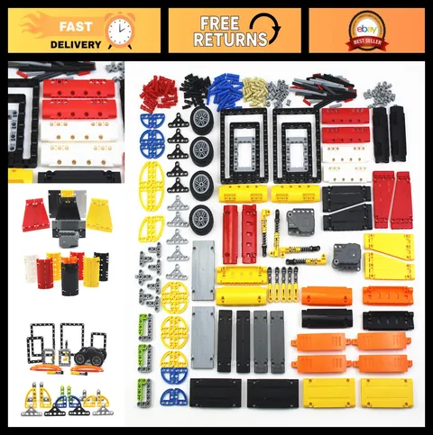 473pcs Mechanical Parts Set for Building Blocks - Gears, Axles, Motors, Wheels &