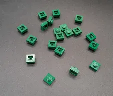 LEGO - 20x - Plate - Plate - 1x1 - Dark Green - Dark Green - 3024