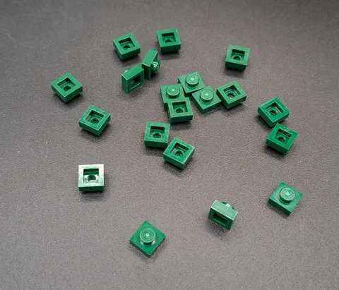 LEGO - 20x - Plate - Plate - 1x1 - Dark Green - Dark Green - 3024