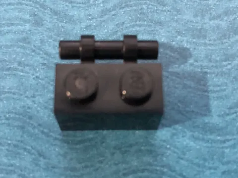 LEGO PART 2540 MODIFIED 1X2 PLATE WITH SIDE BAR HANDLE ABD FREE ENDS (BLACK)