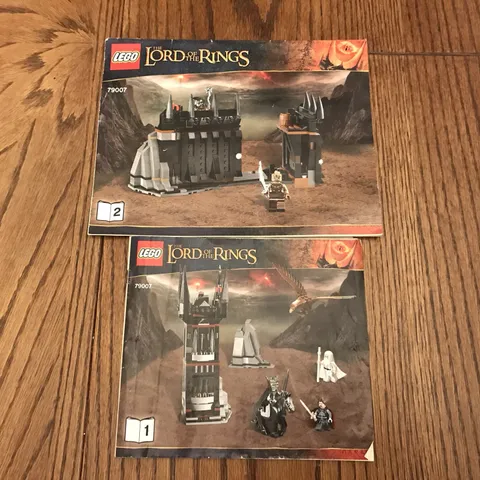 LEGO Instruction Manual Only 79007 Battle at the Black Gate & 79005 LOTR