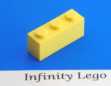 12 LEGO Bright Light Yellow Brick 1 x 3 (3622) - (12 Pieces)