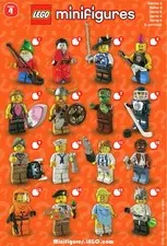 LEGO 8804 SERIES4 MINIFIGURES - COMPLETE SET OF 16 SEALED PACKETS (2011)