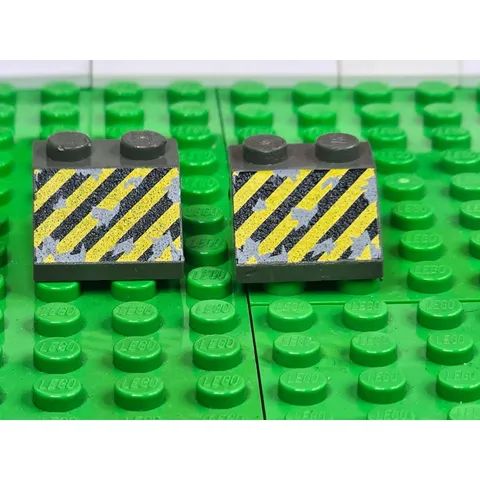 LEGO Slope 45 2x2 Black And Yellow 1999 - 2 Ct *Some Scratches