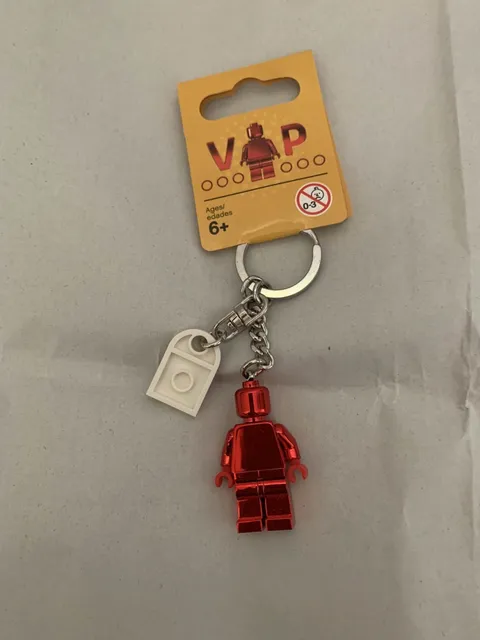 new LEGO vip keychain chrome red