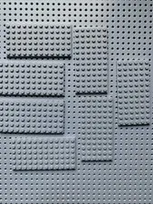 Lego Light Bluish Gray Plate 6 x 12 lot of 7 pieces part 3028