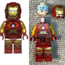 Lego Marvel Super Hero Minifigure SH910 SH0910 Iron Man Red Gold NEVER ASSEMBLED