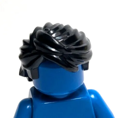 Lego - Minifigure Hair - Black, Swept Back, Wavy