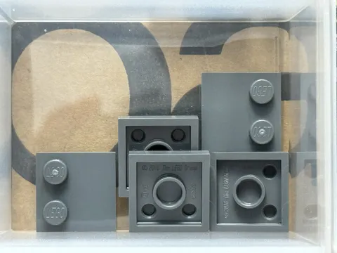 LEGO Parts - Dark Bluish Gray Tile 2 x 2 with Studs on Edge - No 33909 - QTY 5
