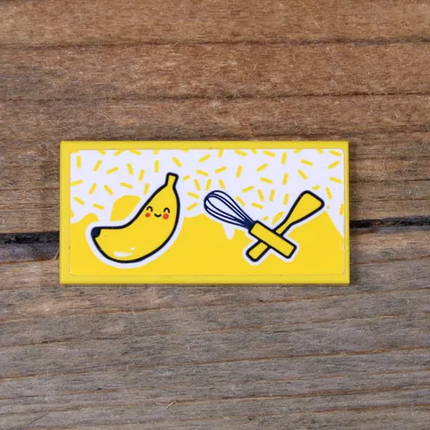 LEGO Friends Yellow Tile 2 x 4 w/Spatula, Whisk and Banana Sticker 87079pb1068