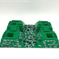 Vintage LEGO Baseplate 30271px2; 32 x 48 x 6 W/ 4 Corner Pits, Rock Path Pattern