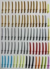 LEGO 80 Pc Gold Grey Black Red Etc. Katana Sword Ninjago Minifigure Weapon Ninja