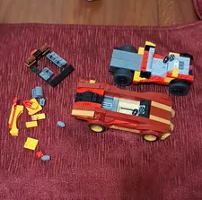 LEGO Vehicle Builds Lot 2 Built Cars w/ Multicolor Loose Pieces Bulk Lot