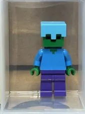 LEGO Minifigure - Minecraft - Zombie - Medium Azure Helmet - No min174 - QTY 1