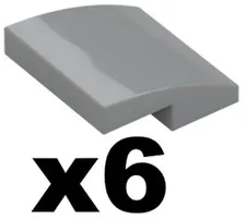 Lego NEW Curved SLOPE Light Bluish Gray 2 x 2 x 2/3 Stud Qty 6 Part 15068 LG2