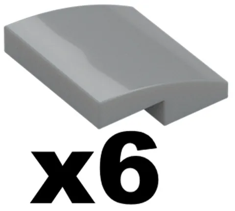 Lego NEW Curved SLOPE Light Bluish Gray 2 x 2 x 2/3 Stud Qty 6 Part 15068 LG2