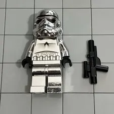 NEW Star Wars Chrome Stormtrooper Custom Lego Chrome Silver Minifigure H3 53