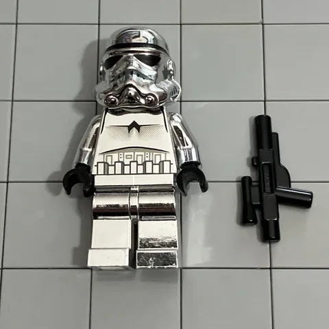 NEW Star Wars Chrome Stormtrooper Custom Lego Chrome Silver Minifigure H3 53
