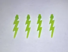 Lego Lot Of 4 Trans Green Lightning Bolts Bolt  New Minifig Super Hero