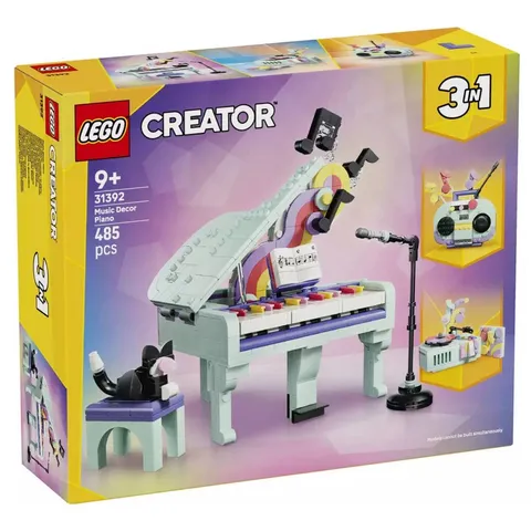 LEGO Creator 3 in 1 Music Decor Piano with Cat Set 31175 Record Player Radio