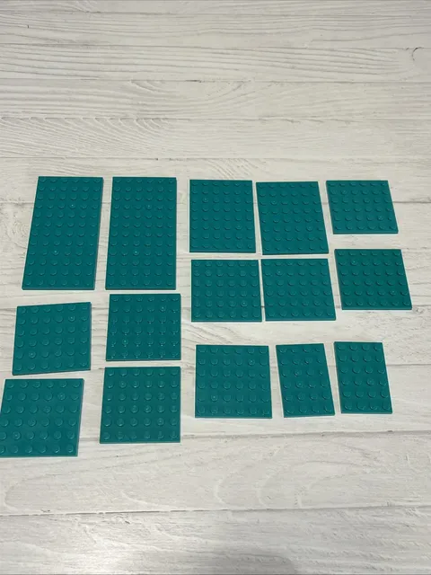 LEGO LOT DARK TURQUOISE 15 PCS 6X12 6X8 6X6 4X6 BASE PLATE VARIETY