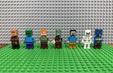 LEGO Minecraft Minifigure Lot Of 7 - Good Condition