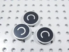 LEGO Lot of 3 Light Bluish Gray Round 2x2 Printed Tiles Plates Letter C BI