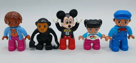 Lego Minifigures Lot of 5 - Mickey Mouse Monkey Train Conductor Engineer Girls