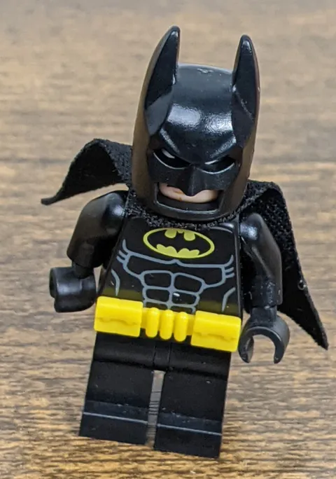 LEGO Batman Minifigure Black Suit Yellow Utility Belt Cape Collectible