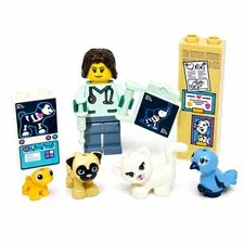 Lego Vet Tech Minifigure Veterinarian Animal Bundle Cat Dog Bird Lizard Custom