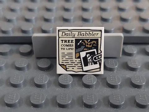 Lego Scooby-Doo 75902 Tile 2 x 2 with "Daily Babbler" Newspaper Print - Used