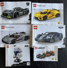 Lot of LEGO instruction booklets - Peugot, Stingray, Hypercar, Ford GT, McLaren