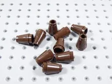 LEGO Lot of 10 Dark Brown 1x1 Round Cones BA