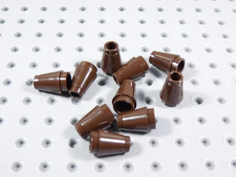 LEGO Lot of 10 Dark Brown 1x1 Round Cones BA