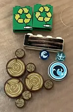 Lego Lot of 14 Nature-Themed Decorated/Printed Tiles Mostly Round