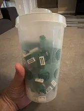 Lego Official Container With Green And White Assorted Blocks