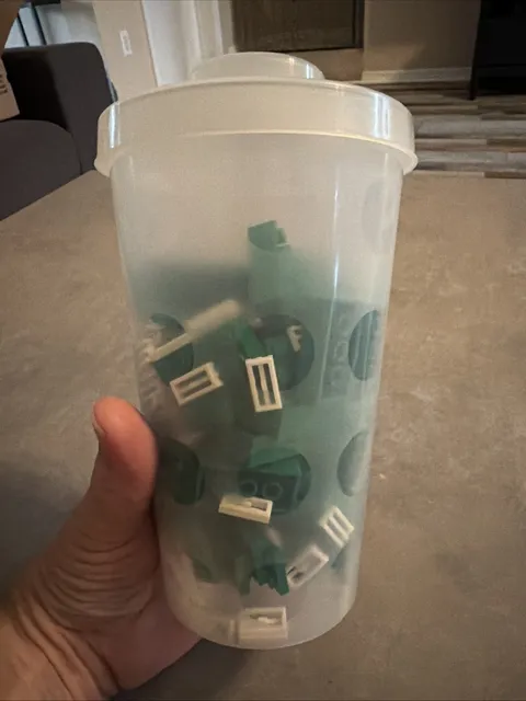 Lego Official Container With Green And White Assorted Blocks