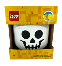 LEGO 4031 Storage Head Small White Skeleton Skull Container Halloween 6"x7.5"