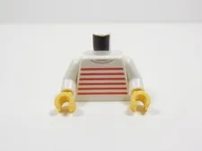 LEGO White w/ Red Striped Torso Printed Minifig I2