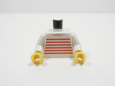 LEGO White w/ Red Striped Torso Printed Minifig I2