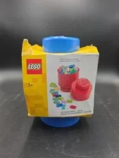 LEGO Round Storage Brick 1 Knob Stud Blue Organizer Tub Single New