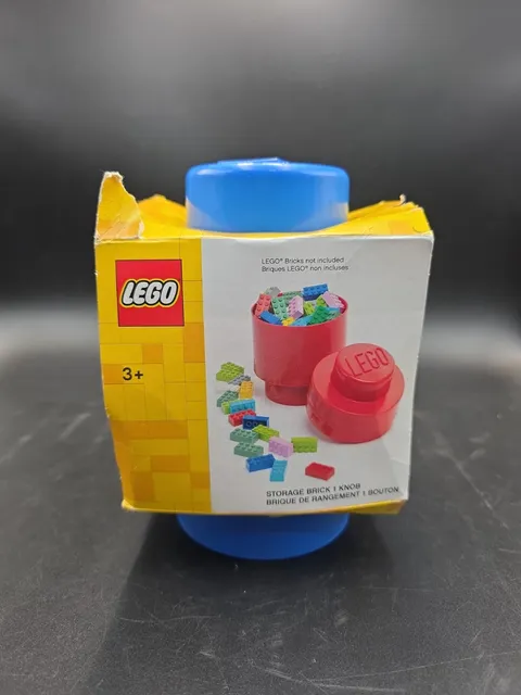 LEGO Round Storage Brick 1 Knob Stud Blue Organizer Tub Single New