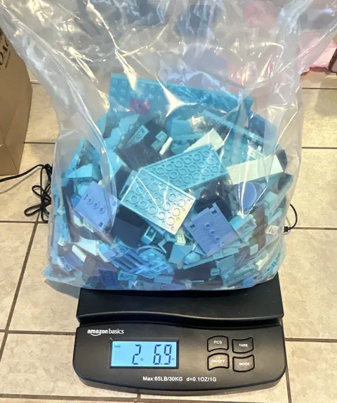 LEGO Bulk Lot Blue/Light Blue/Black Bricks & Plates 2.5 lb Sold by Weight Bag