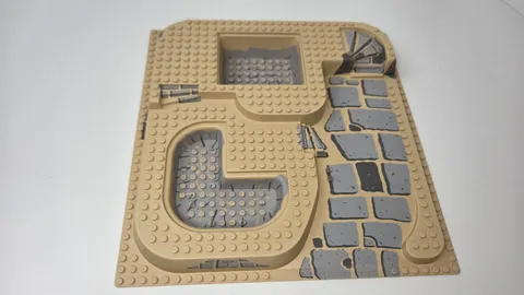 Official LEGO 3D Raised Base Plate Castle Sand Slate Brown 10x10"  32x32 Rocks