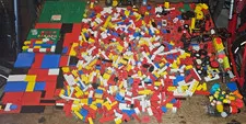 6 lbs LARGE Lot Of Vintage 70s 80s LEGO Blocks Windows Bases Wheels Crane Shield