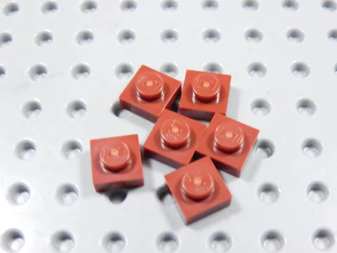 LEGO Lot of 6 Dark Red 1x1 Plates BD